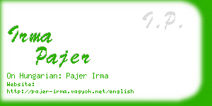 irma pajer business card